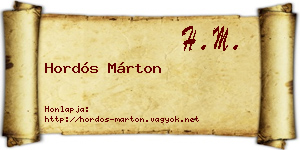 Hordós Márton névjegykártya